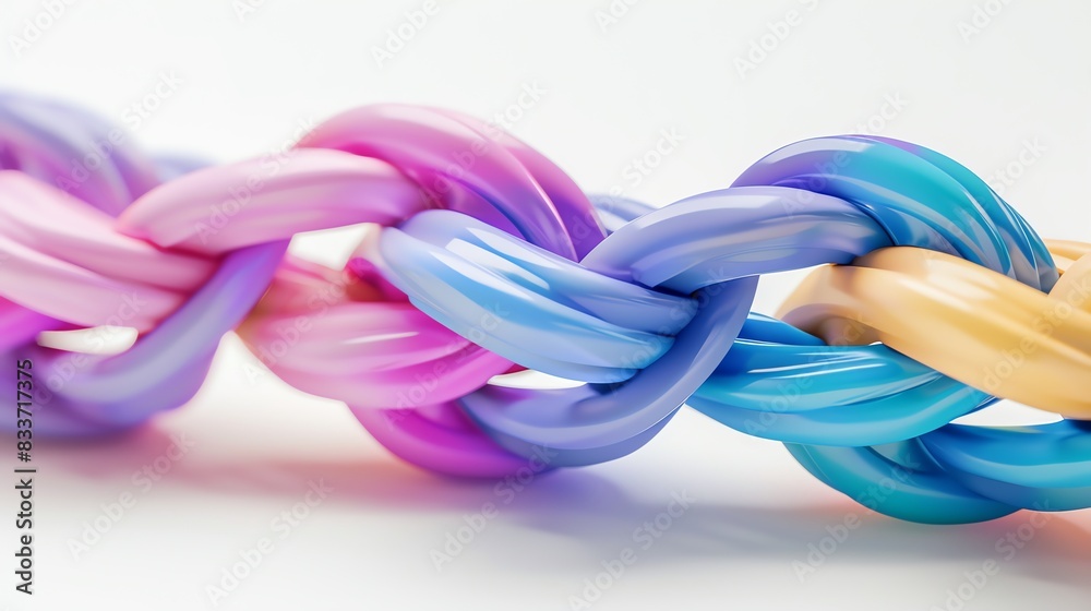 Closeup of intertwined gender symbols in various colors, symbolizing sexual orientation and gender identity Isolated white background, copy space Closeup of intertwined gender symbols in various colors, symbolizing sexual orientation and gender identity Isolated white background, copy space