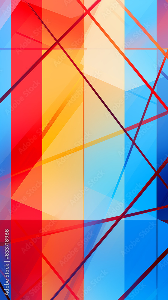 Abstract Image Pattern Background, Bold Intersecting Lines and Primary Colors, Geometric Digital Art, Texture, Wallpaper, Background, Cell Phone Cover and Screen, Smartphone, Computer, Laptop, 9:19 Fo