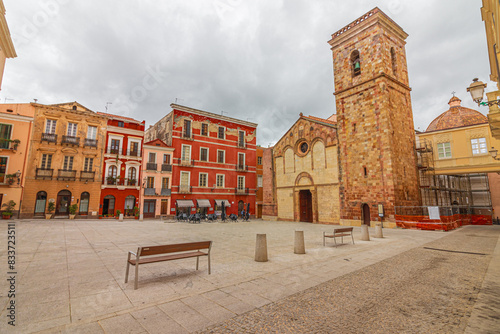 The Cathedral of Iglesias at the Municipio place in Iglesias. Sardinia, Italy