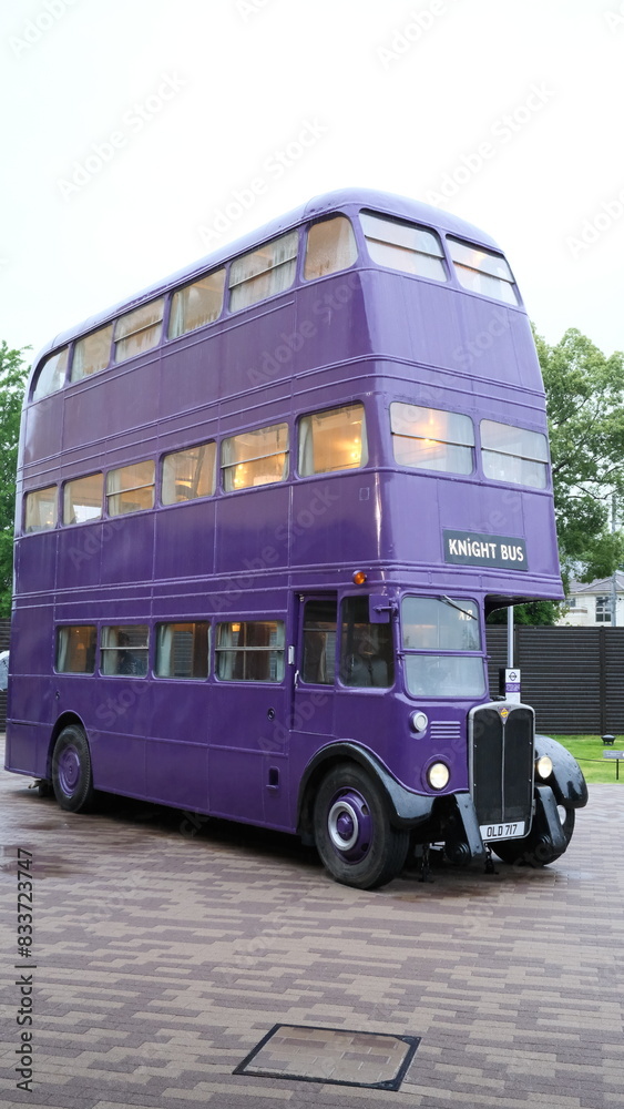 Naklejka premium Tokyo - May 15 2024: Knight Bus in Warner Bros. Studio. they make a new tour about the movie of Harry Potter 