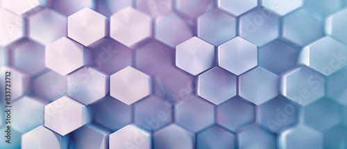 Abstract 3D rendering of a honeycomb structure with a blue and purple gradient
