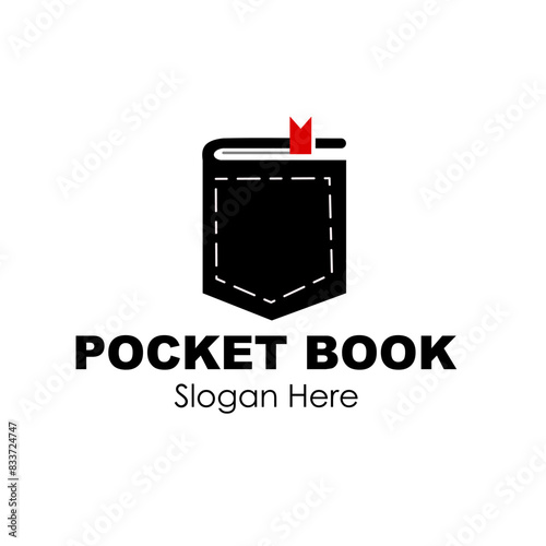 pocket book logo design concept vector illustration