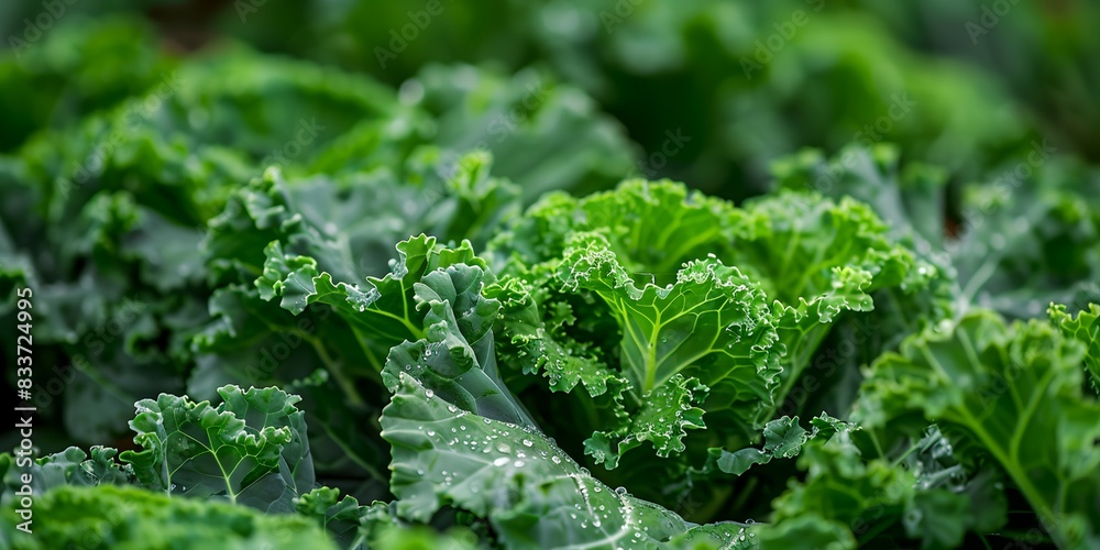 a close up of a bunch of green leafy kale with drops of water on them a close up of a bunch of green leafy kale with drops of water on them