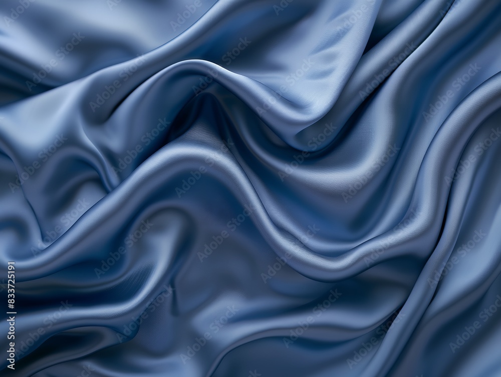 blue silk fabric with wavy lines and folds blue silk fabric with wavy lines and folds