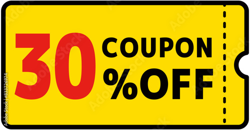 シンプルな30％OFFクーポン素材