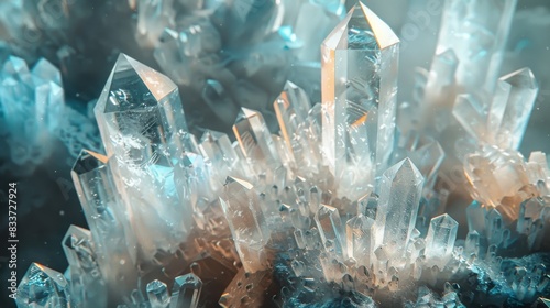 Abstract Crystal Forms, Intricate patterns of crystal formations creating natural abstract designs photo