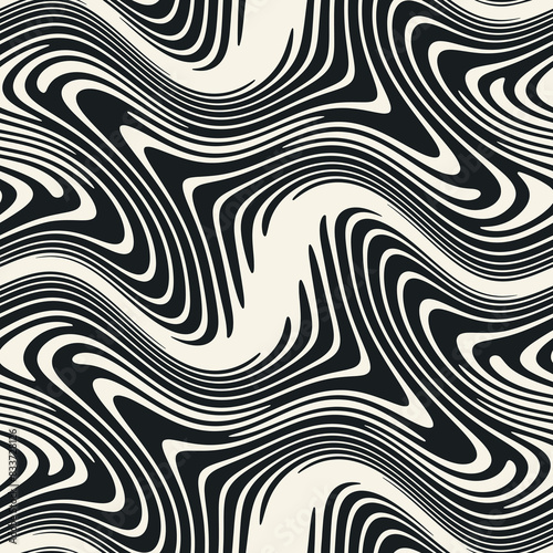 Monochrome Warp Striped Textured Pattern