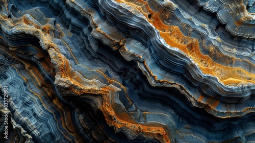 Abstract Rock Layers, Detailed close-ups of rock layers forming intricate abstract patterns