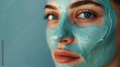 Purifying and Detoxifying Beauty: Photo Realistic Influencer Showcasing Mockup Clay Mask for Skincare Ads