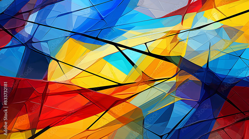 Fototapeta premium Abstract Image Pattern Background, Bold Intersecting Lines Primary Colors, Geometric Digital Art, Texture, Wallpaper, Background, Cell Phone Cover and Screen, Smartphone, Computer, Laptop, 16:9 Format