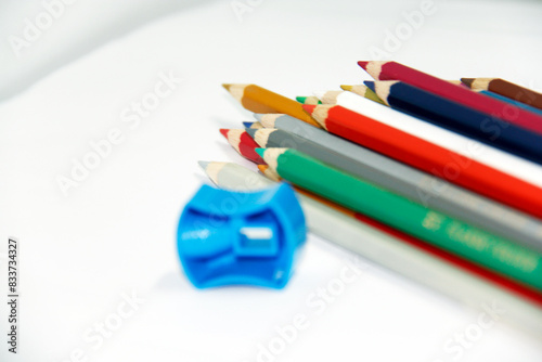 sharpener and colored pencils