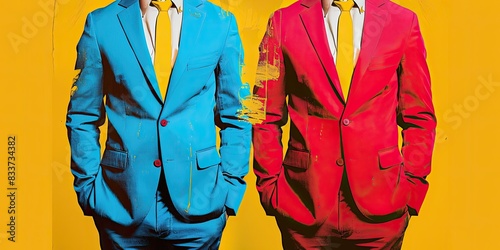 Colorful Pop Art Style Business Suits