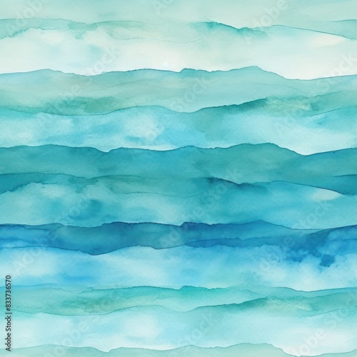 Ocean Waves in Watercolor Art wallpaper design Seamless pattern