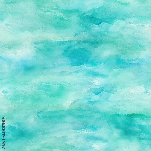 A bright summer day with blue sky and white clouds over the ocean
