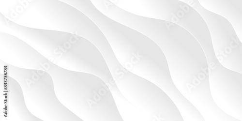 Abstract white paper wave background and abstract gradient and white wave curve lines banner background design. White wave modern abstract background design. space style. white background.