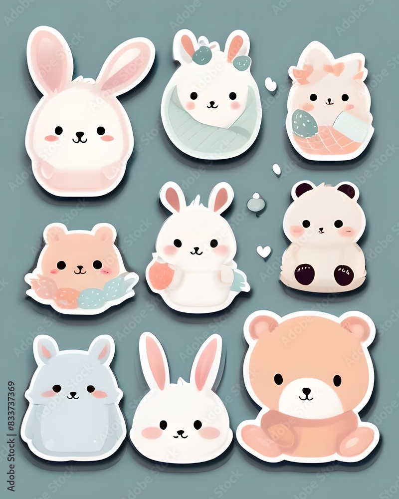 set of adorable animals set of adorable animals