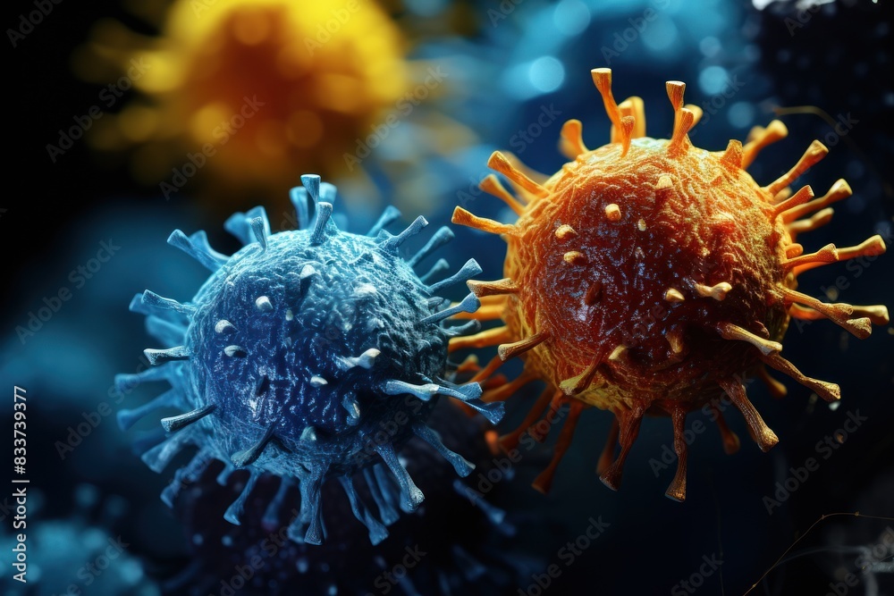 Viruses, bacteria, fungi medical. epidemic strains of the coronavirus. Omicron, infection, chickenpox, HIV, , influenza, rabies, disease virus cells, antibodies, bacteriophage. AI generated Viruses, bacteria, fungi medical. epidemic strains of the coronavirus. Omicron, infection, chickenpox, HIV, , influenza, rabies, disease virus cells, antibodies, bacteriophage. AI generated