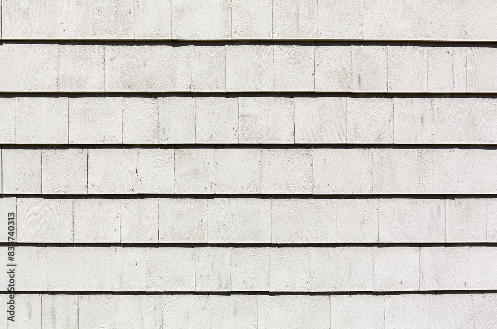 Several rows of nicely painted cedar shingles. Several rows of nicely painted cedar shingles.