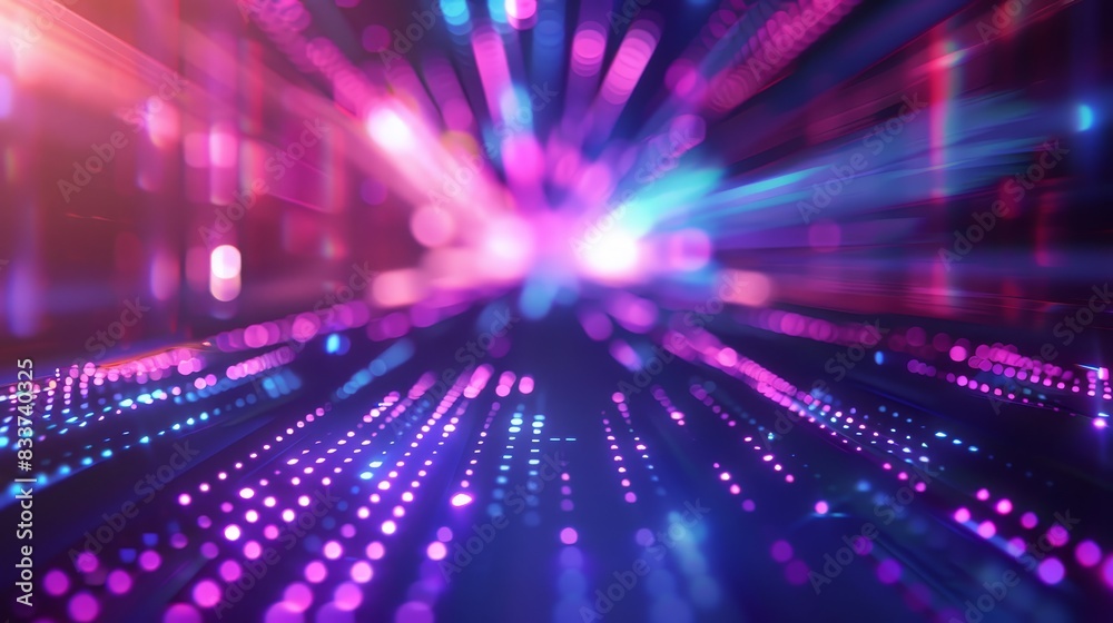 Moving and blurred lights creating a dynamic digital precision background. Perfect for illustrating themes of modern technology and innovation Moving and blurred lights creating a dynamic digital precision background. Perfect for illustrating themes of modern technology and innovation