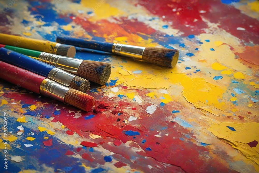 Fototapeta premium paints and brushes