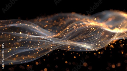 Abstract Fiber Optics, Close-up images of fiber optic cables with abstract light patterns