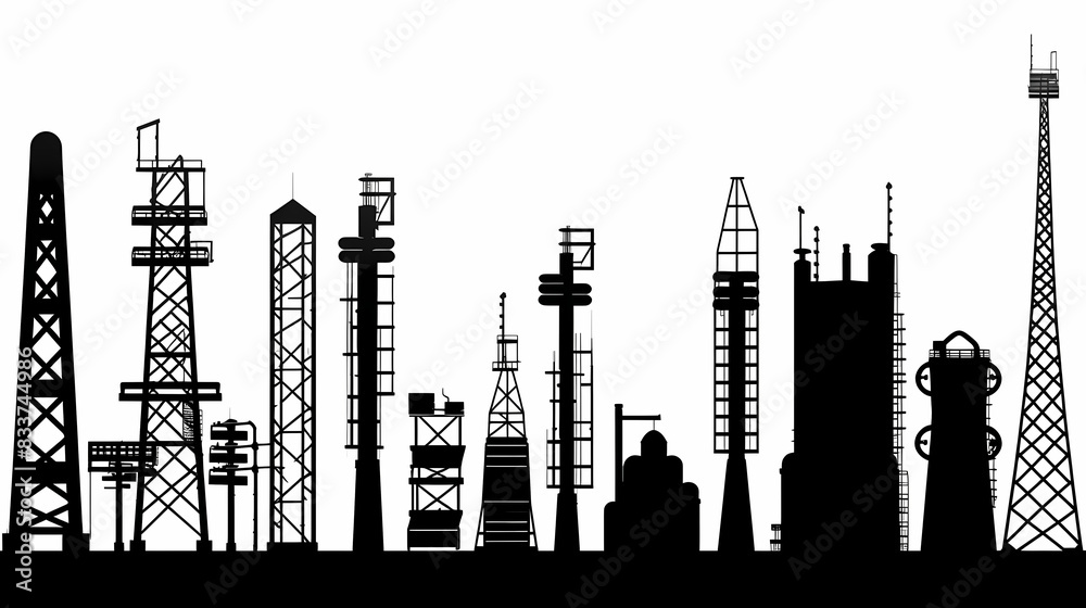 Oil field vector image Oil field vector image