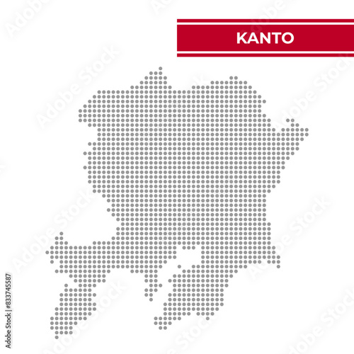 Slika na platnu Dotted map of Kanto Region in Japan