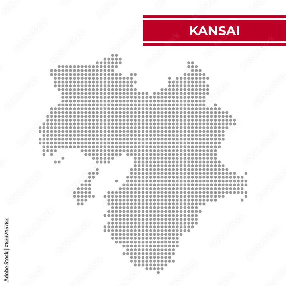 Dotted map of Kansai Region in Japan Dotted map of Kansai Region in Japan