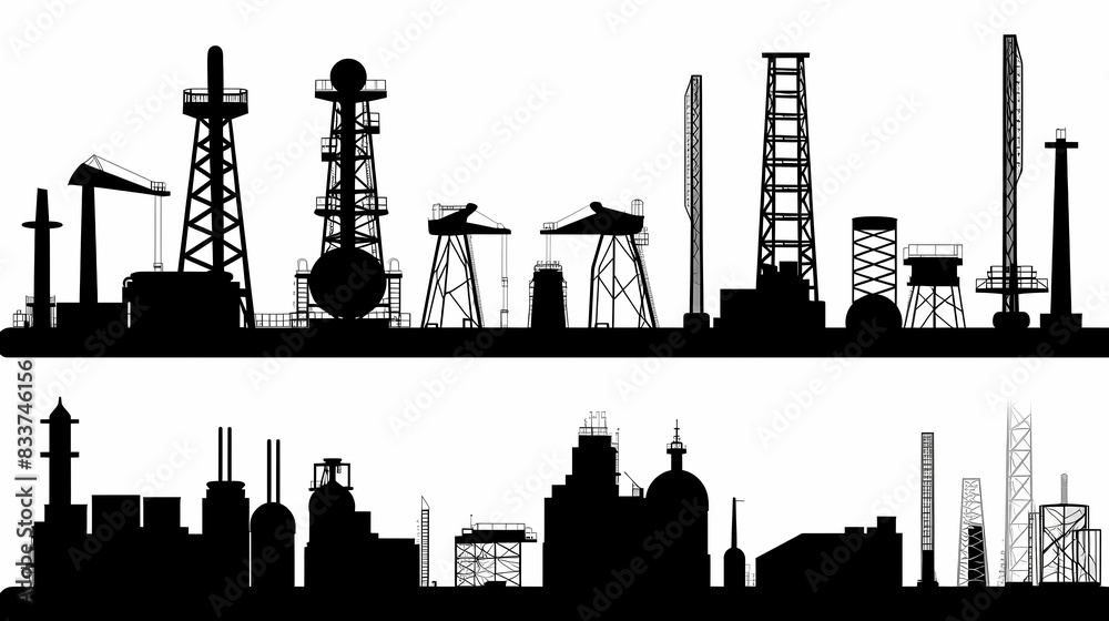 Oil field vector image
