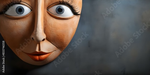 Whimsical face with large nose exuding humor and charm. Concept Portraiture, Facial Features, Humor, Whimsical Expression photo