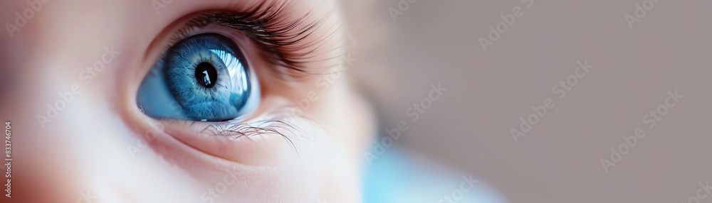 Close-up of a child's blue eye, showcasing vibrant color and details. Perfect for medical, vision, and health-related imagery. Close-up of a child's blue eye, showcasing vibrant color and details. Perfect for medical, vision, and health-related imagery.