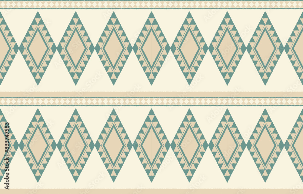 Geometric ethnic oriental ikat seamless pattern  color oriental. Aztec ornament print. Design for background ,curtain, carpet, wallpaper, clothing, wrapping, Batik, vector illustration.