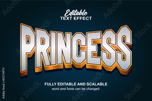 PRINCESS 3D EDITABLE TEXT EFEECT VECTOR FILE