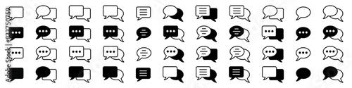 Speech bubble icon. Chat icon set. Vector illustration.