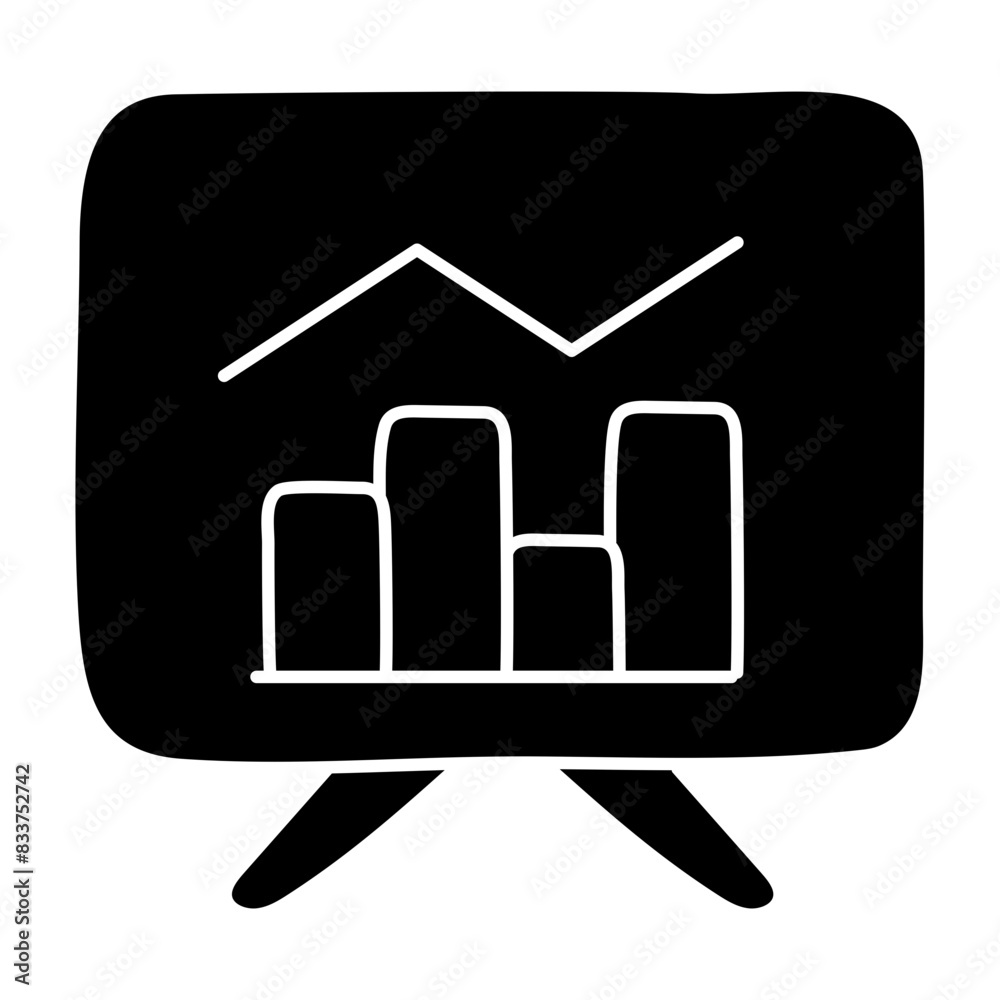 A solid design icon of business presentation
A solid design icon of business presentation