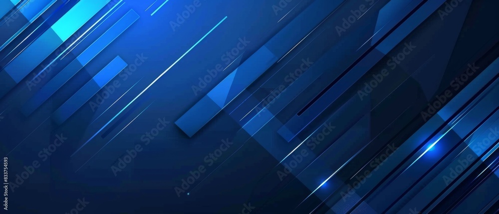 AI Digital Technology Concept: Dark Blue Geometric Shapes on Blue Background with Light Speed Effect Vector Presentation Design Template.
AI Digital Technology Concept: Dark Blue Geometric Shapes on Blue Background with Light Speed Effect Vector Presentation Design Template.