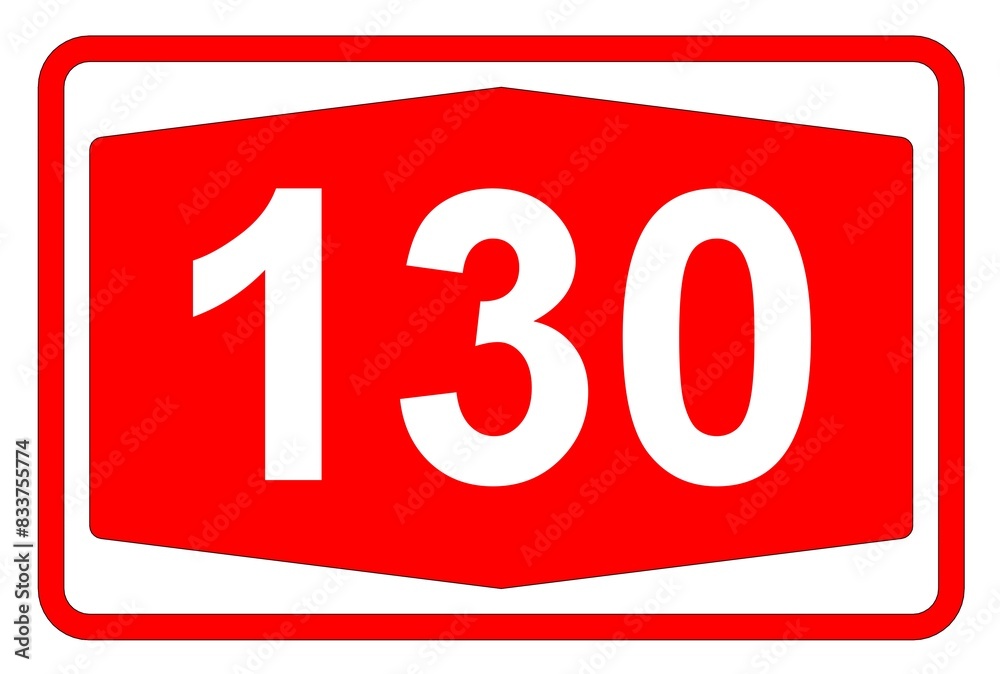 Illustration eines Autobahnschildes der Autobahn 130 in der Schweiz Illustration eines Autobahnschildes der Autobahn 130 in der Schweiz