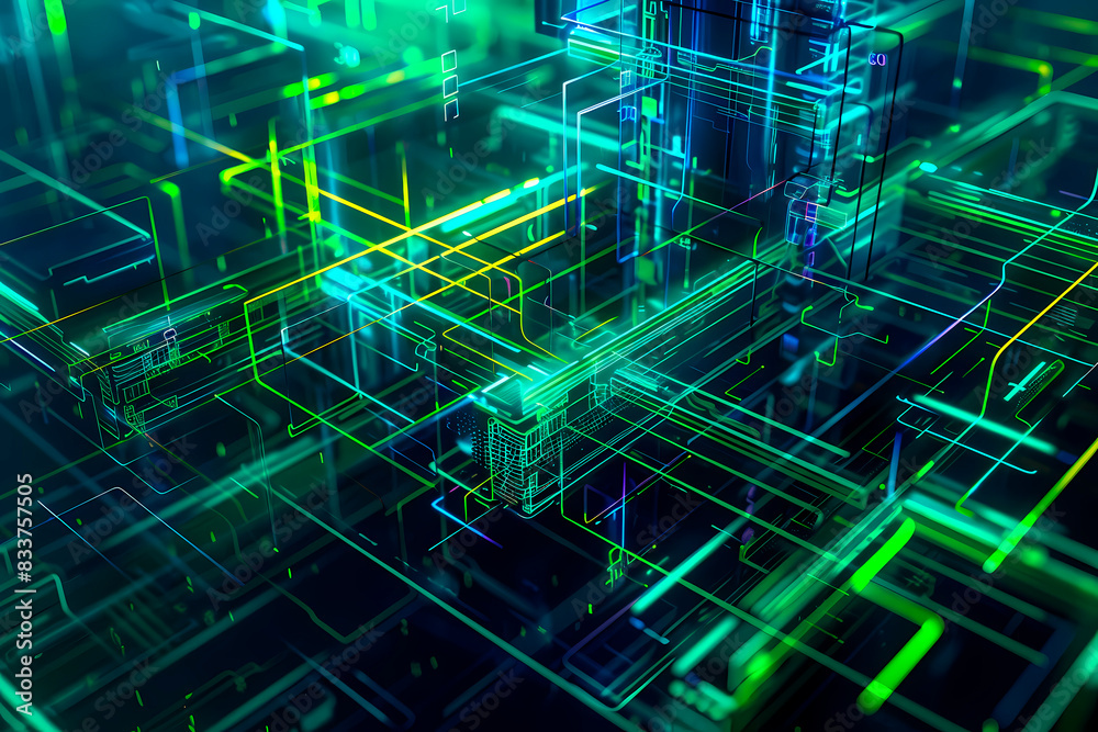 A visually captivating illustration of neon-lit digital circuitry resembling futuristic data highways A visually captivating illustration of neon-lit digital circuitry resembling futuristic data highways