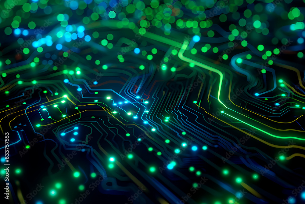 This illustration depicts an abstract glowing circuit board, symbolizing technology, connectivity, and data processing This illustration depicts an abstract glowing circuit board, symbolizing technology, connectivity, and data processing