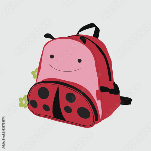 Funny backpack with smiling face school bag mascot