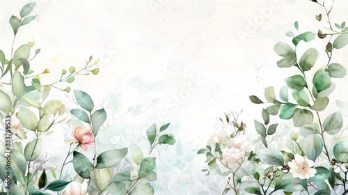 Delicate watercolor floral arrangement painting, white background. © UMPH.CREATIVE