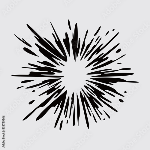 Splash exploded stamp vector clip art t shirt design element bomb fireworks editable
