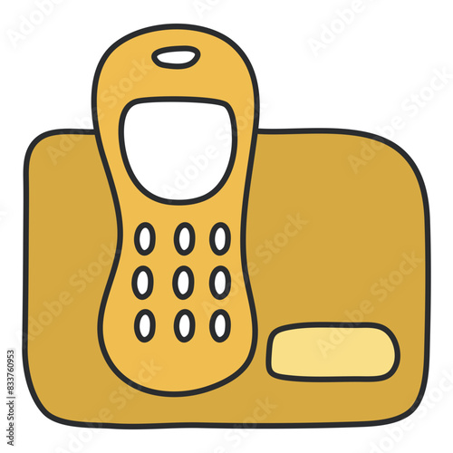A flat design icon of telephone

