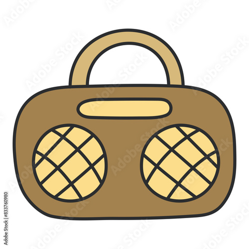 A colored design icon of radio

