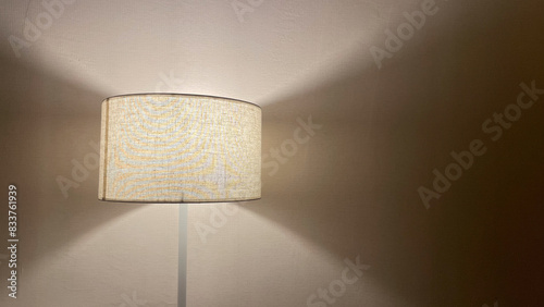 Background image, lamp on the bedside table at night
