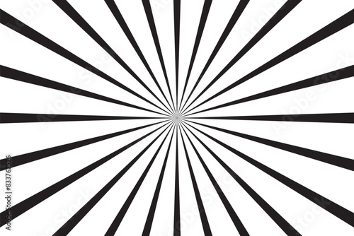 Radial circle line. Pattern starburst. Comic beam lines. Sun effect rays. Abstract firework. Concentration stripe. Cartoons lightning style. Vector illustration Ray sun light.