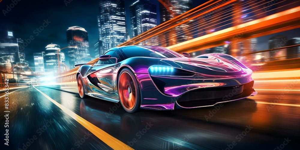 Highspeed city racing game simulates sports car racing at night. Concept Racing Game, Sports Cars, Nighttime Races, Highspeed Gameplay, City Simulation