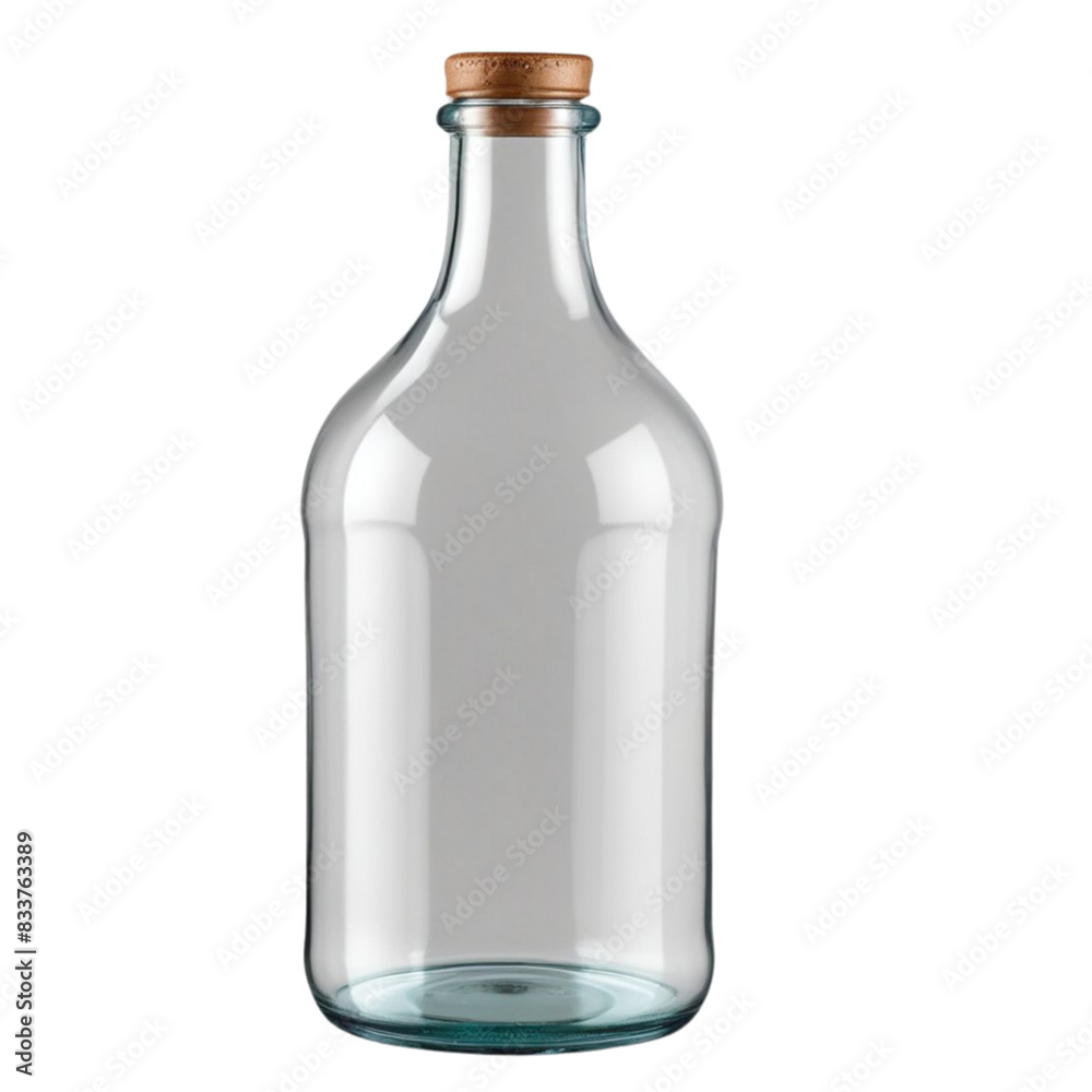 Empty Glass Bottle on Isolated transparent background png. generated with AI Empty Glass Bottle on Isolated transparent background png. generated with AI