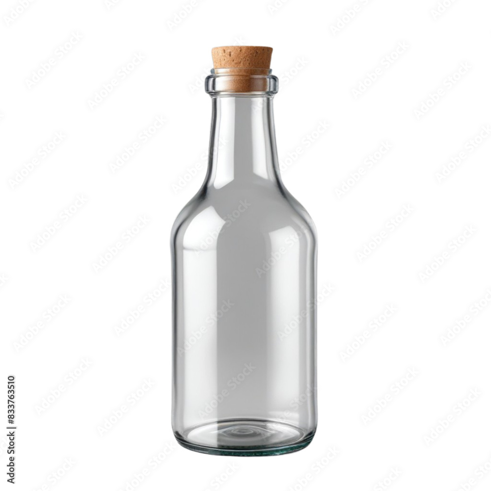 Empty Glass Bottle on Isolated transparent background png. generated with AI Empty Glass Bottle on Isolated transparent background png. generated with AI