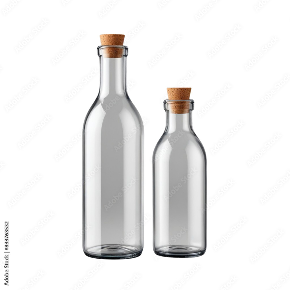 Empty Glass Bottle on Isolated transparent background png. generated with AI Empty Glass Bottle on Isolated transparent background png. generated with AI